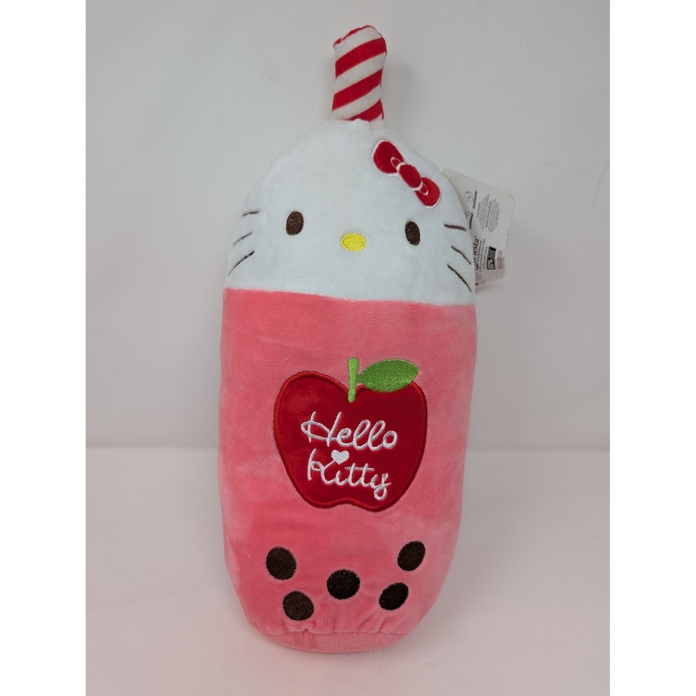 Sanrio Hello Kitty Boba Plush 15 Inch Pink Strawberry Tea K02145 New With Tags